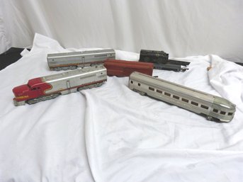 Group Of Vintage American Flyer Train Cars And Engine