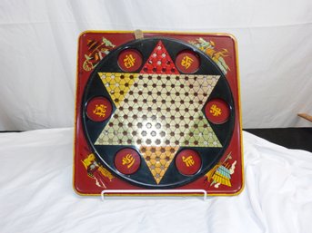 Ornate Vintage Chinese Checkers Board Made In U.S.A.