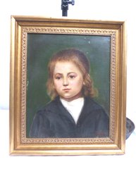 Antique Oil Painting On Canvas -Portrait Of A Girl - Signed Savagny  ? 1900