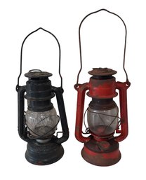 Pair Vintage Lanterns Winged Wheel #400 & Jupiter 1