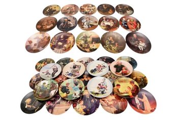 Collection Of 40 Norman Rockwell Limited Edition Assorted Plates With Hooks