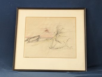 Original Art Signed 1974 Sketch 'Broken Reeds'