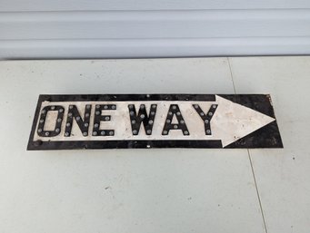 Amazing Antique Marble One Way Sign