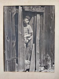 Black And White 1935 Photograph 'Boy And Dog' With 18 Exhibition Stickers!