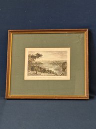 Antique Hand Colored Engraving 'View On The River Dart, Looking Towards Totness'