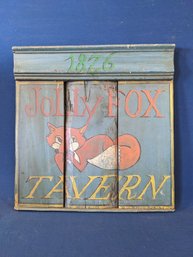 Vintage Painted Sign '1876 Jolly Fox Tavern'