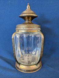 Brass And Glass Lidded Container