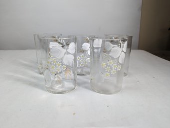 Hand Blown And Painted Glasses Set Of 5