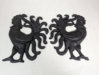 Cast Iron Rooster Wall Plaques