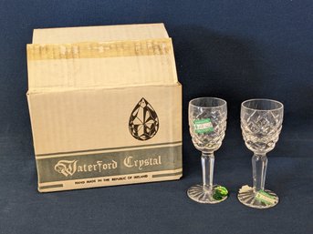 Set Of 6 Vintage Waterford Crystal Port Glasses In Original Box With Paper Labels