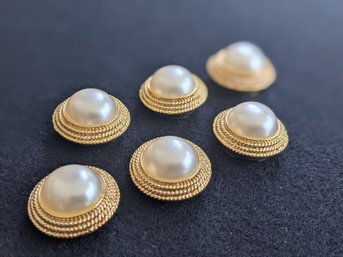 Six Faux Pearl Button Covers