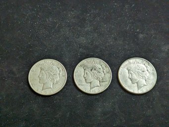 1923 Peace Dollars Lot Of 3