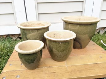 Collection Of Four Stoneware Nesting Planters