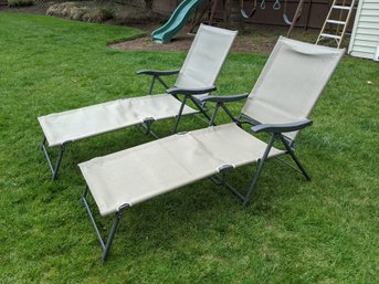 Pair Of Folding Patio Lounge Chairs