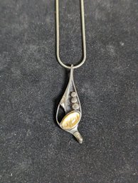 Vintage Modern Sterling Chain And Pendant