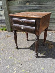 Antique Two Drawer Side Table