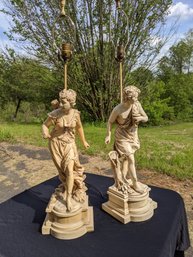 Pair Of Vintage Apollo & Artemis Figural Lamps
