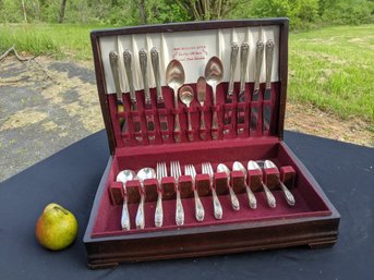 52 Piece Silver Plated Flatware Set By Rogers Bros
