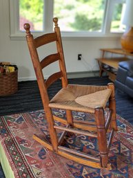 Primitive Rush Seat Rocking Chair