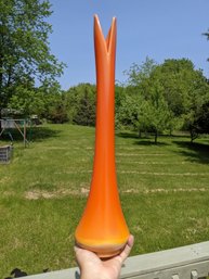 Vintage Tall Modern Orange Vase