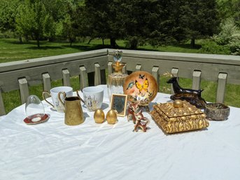 Grouping Of Decorative Items With Gold Tones