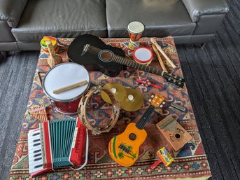 Large Grouping Of Toy Musical Instruments