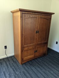 Mission Style Entertainment Cabinet By Bassett Furniture