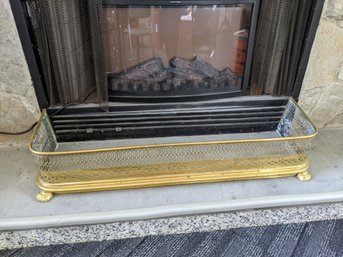 Vintage Brass Fireplace Footed Fender