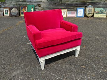 Small Magenta Upholstered Club Chair By Jonathan Adler