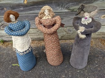 Collection Of Three Vintage Bottle Doll Door Stops