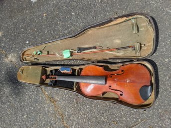 Old Violin And Bow By Josef Richter