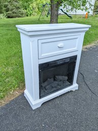 White Cabinet With Built In Electric Heater