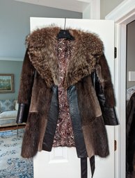 Fur Collar & Leather Jacket