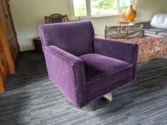 Mitchell Gold And Bob Williams Purple Mohair Adjustable Swivel Chair