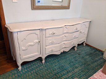 Vintage Long White Painted Dresser