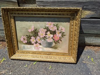 Signed L.m.c. And Dated 1891 Oil On Canvas Painting Of Flowers #33