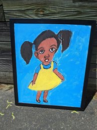 Outsider Artist Leon McCutcheon Painting Titled Little Girl Acrylic On Board #34