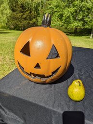 Stone Ware Jack-O-Lantern Pumpkin