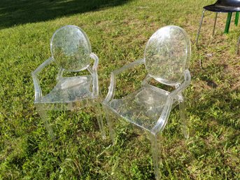 Pair Of Kids Kartell Lou Lou Ghost Chairs