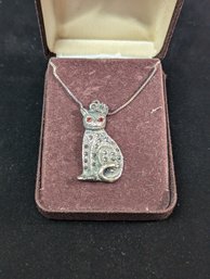 Sterling Cat Pendant And Chain