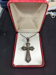Sterling Cross Pendant And Chain