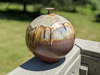Japanese Stoneware Vase With Mark