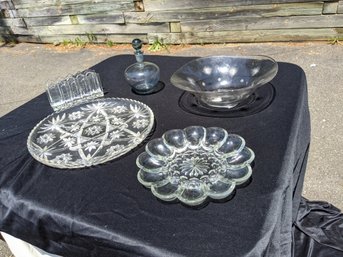 Collection Of Five Glass Tableware Pieces