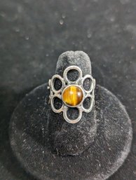 Sterling Tigers Eye Ring Size 5.5