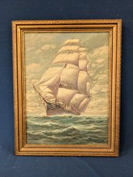 Signed William Paskell Oil On Canvas Ship Painting