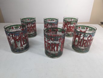 Signed Merry Christmas Glasses