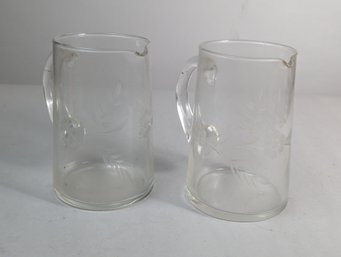 2 Small Crystal Pitchers