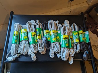 Lot Of (11) 15-20 Ft Extension Cords Brand New