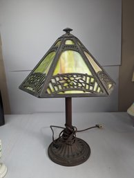 Bradley & Hubbard Slag Glass Lamp