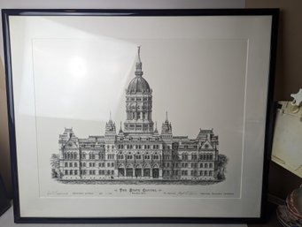 Connecticut State Capital Restoration Project Signed Lithograph